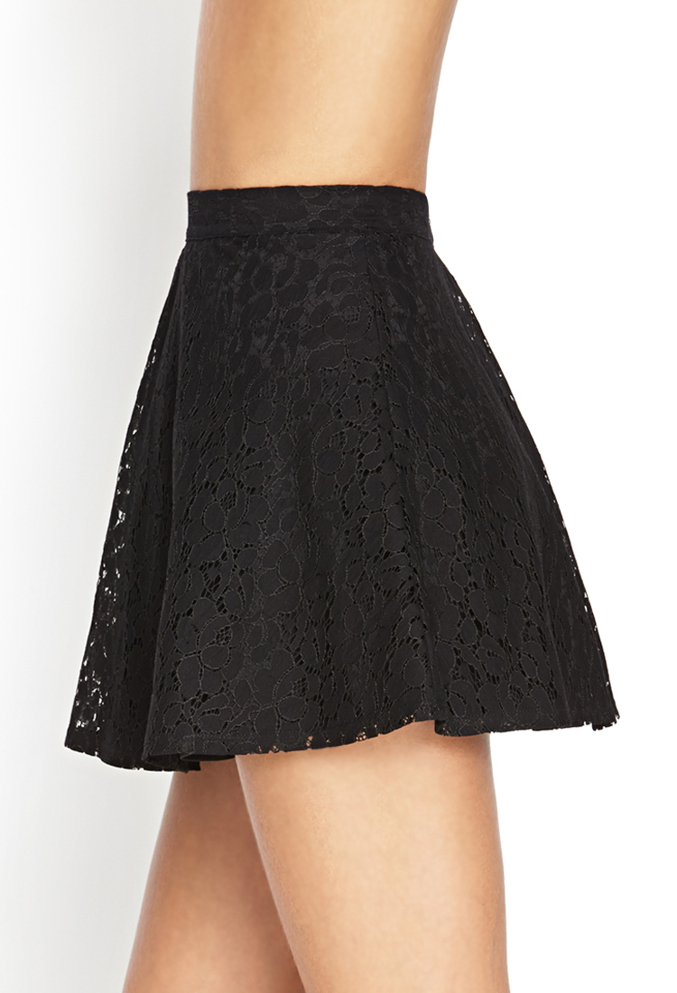 Forever 21 Lace A-line Skirt in Black | Lyst