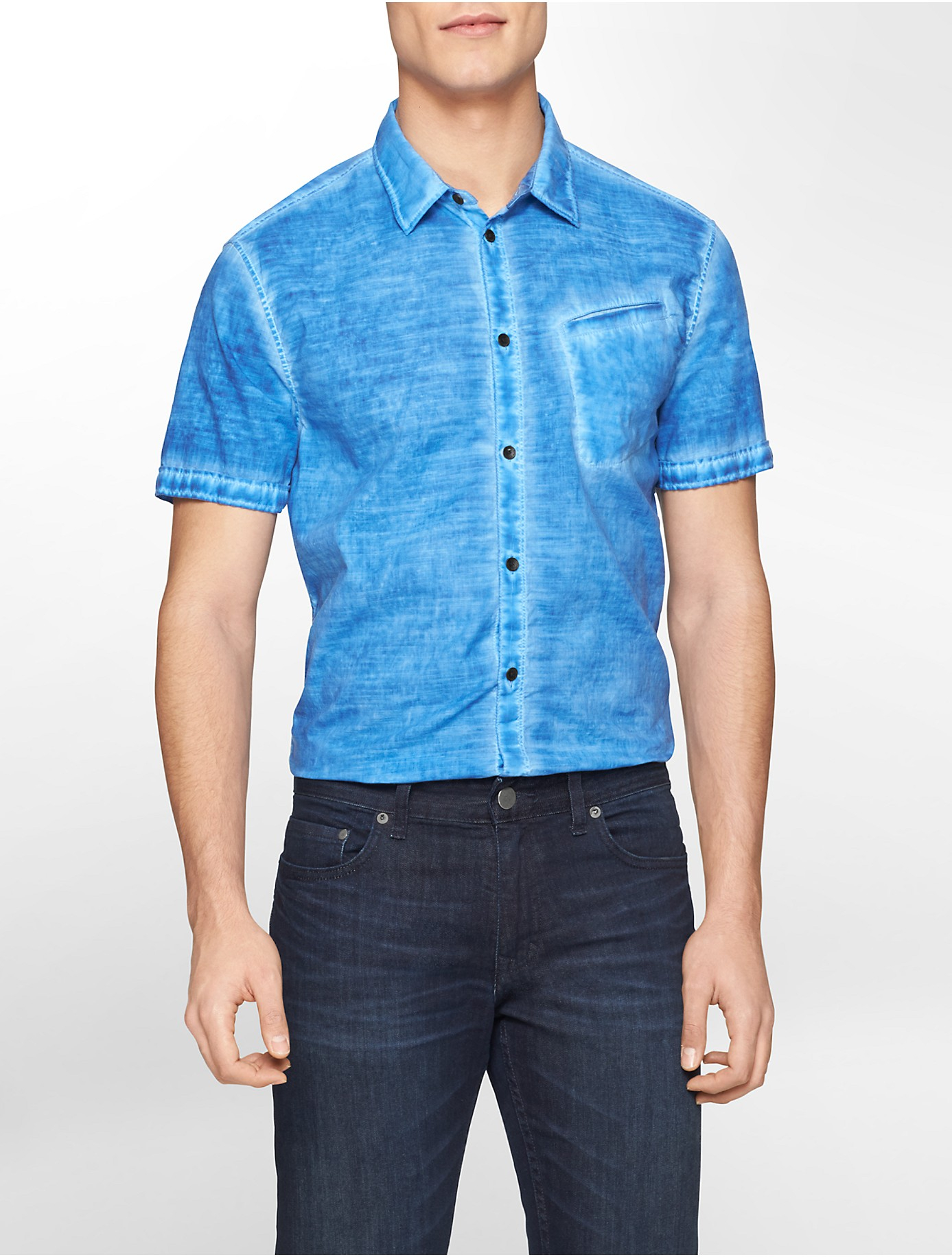 calvin klein teal dress shirt