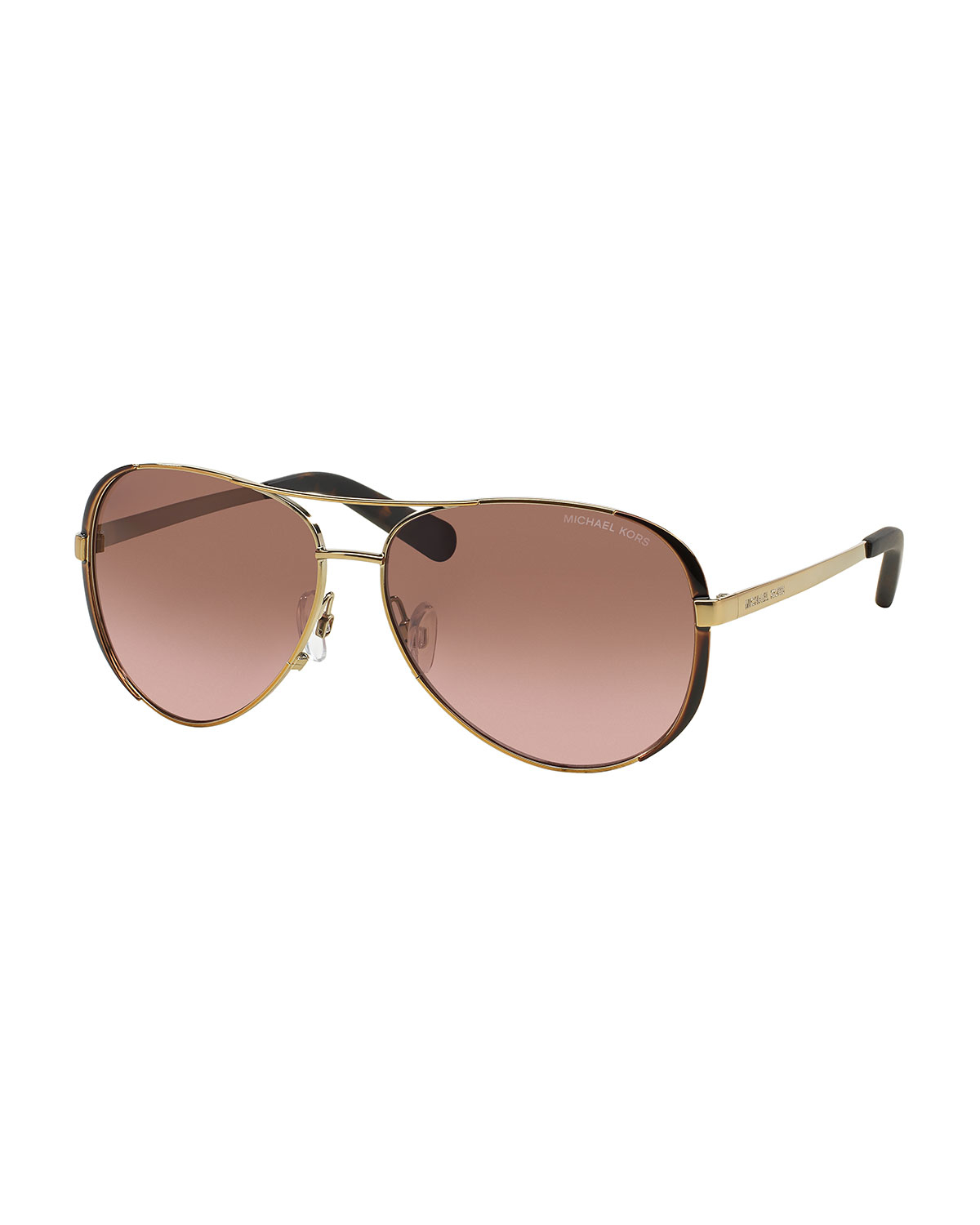 Michael Kors Chelsea Soft Touch Aviator Sunglasses In Black Gold Brown Lyst