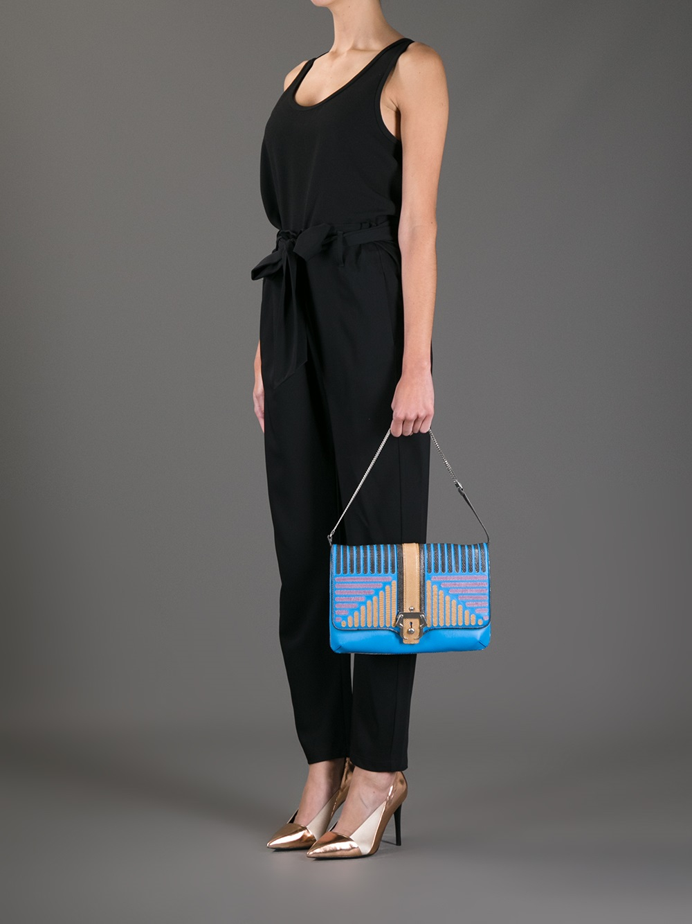 Lyst - Paula Cademartori Patterned Shoulder Bag in Blue