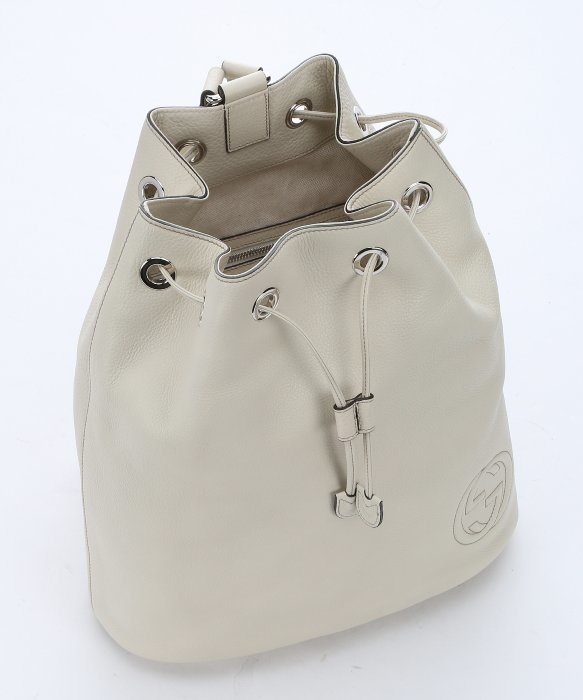 Lyst - Gucci Off White Leather &#39;soho&#39; Drawstring Backpack in White for Men