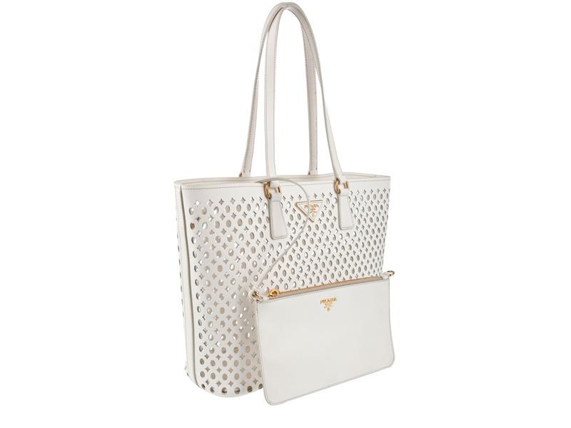 Prada White Cut-out Shoulder Bag in White | Lyst