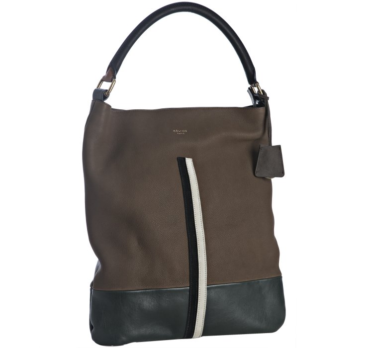 celine brown leather shoulder bag  