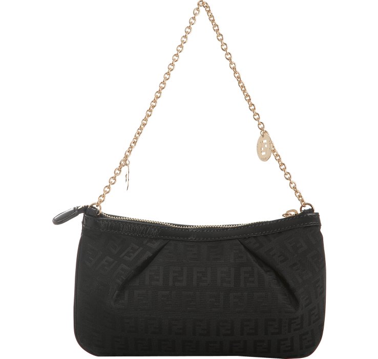 Lyst Fendi Gold Chain Shoulder Bag in Black