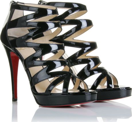 Christian Louboutin Fernando 120 Patent Leather Sandals in Black | Lyst