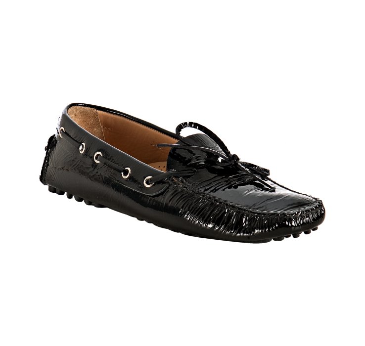 Lyst - Car Shoe Black Patent Square Toe Driving Loafers in Black