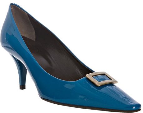 Roger Vivier Dark Teal Patent Leather Buckle Pumps in Blue (teal) | Lyst