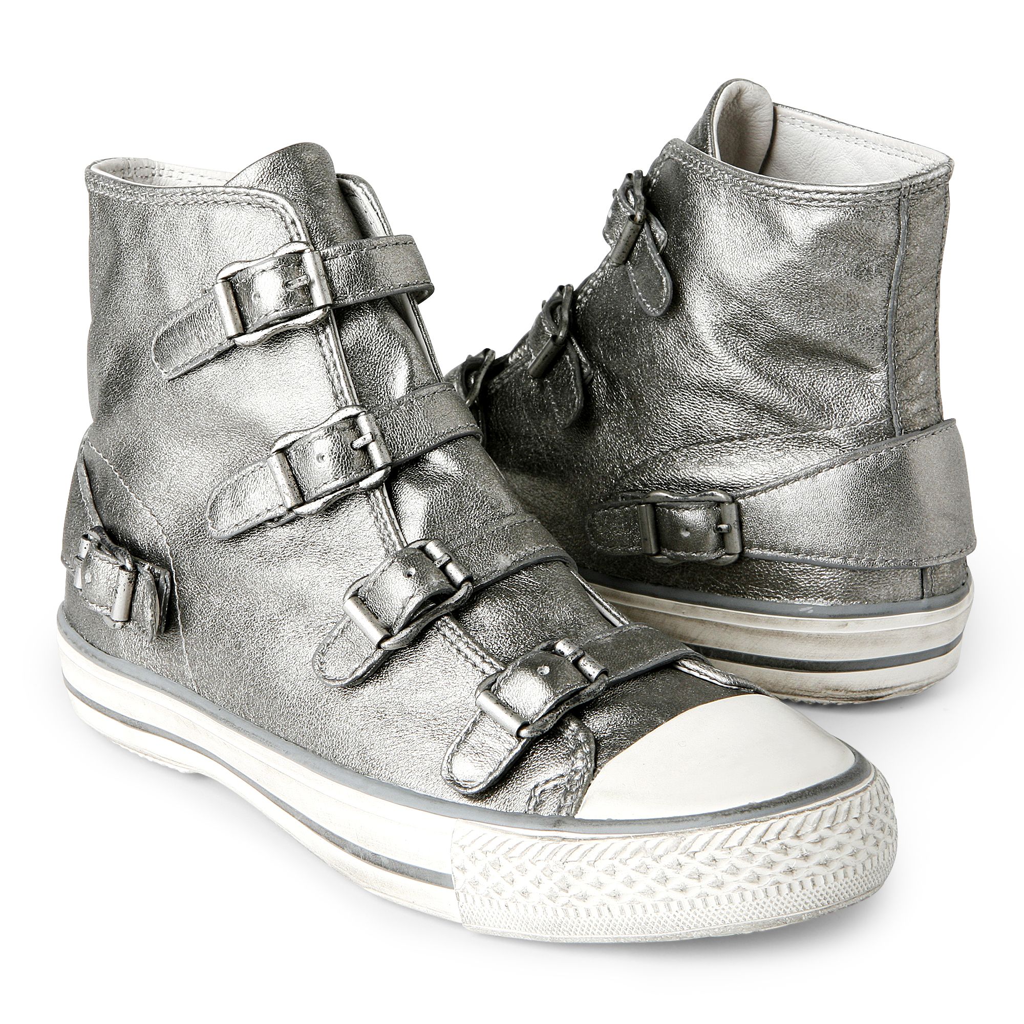 Kurt Geiger Lizzy Silver Sneakers in Silver | Lyst