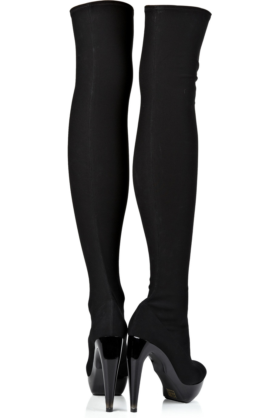 Jil sander Thigh-high Stretch-crepe Boots in Black | Lyst