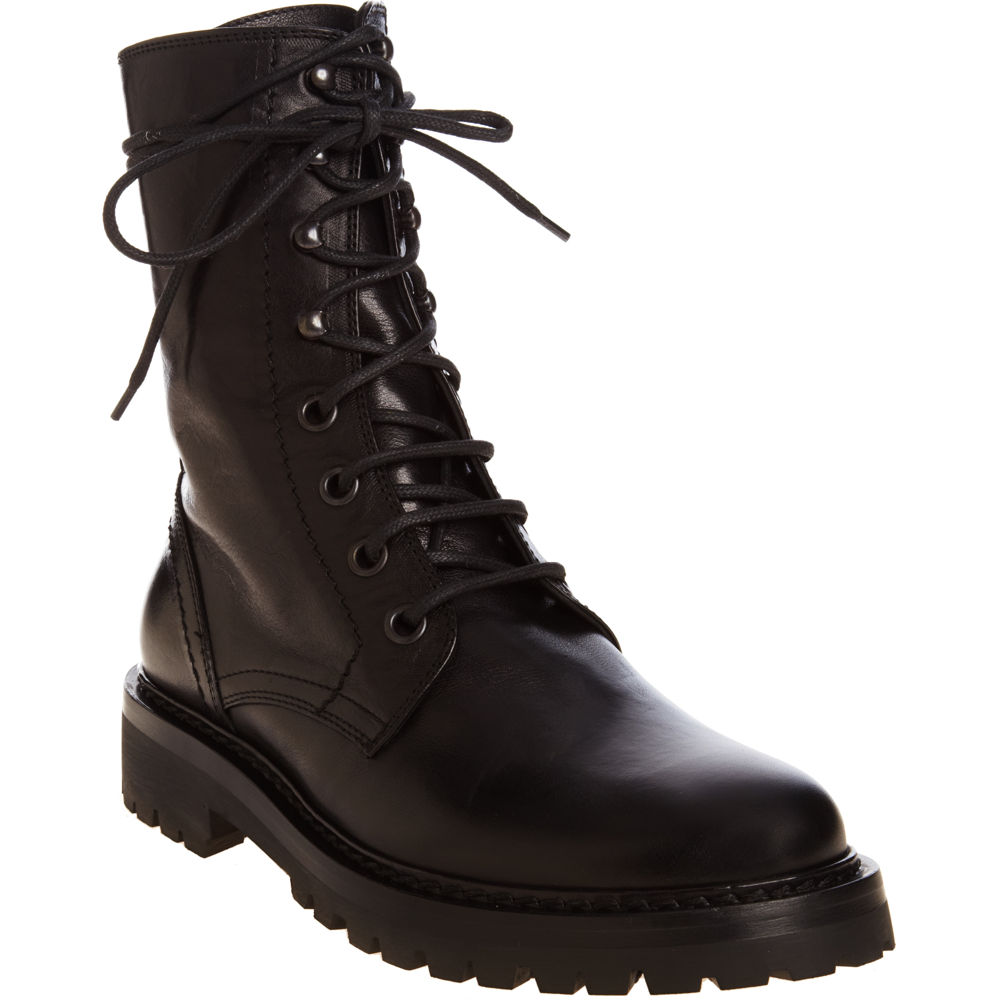 Ann demeulemeester Combat Boot in Black | Lyst