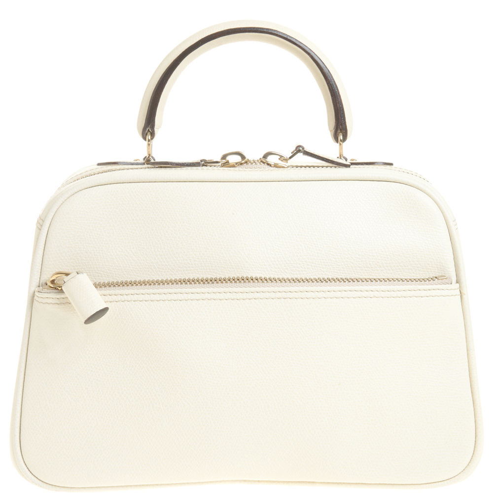 top handle bag white