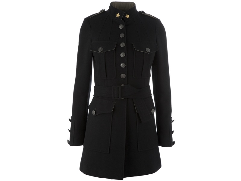 Femme Military Style Trench Coat in Black | Lyst