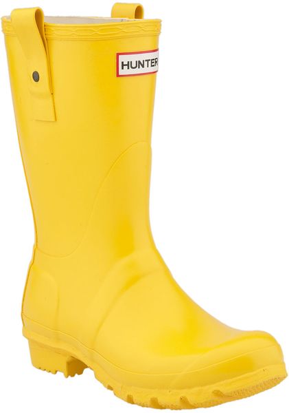 Hunter Womens Original Short Rain Boots - Yellow in Yellow | Lyst