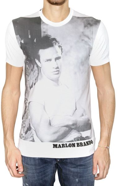 Dolce & Gabbana Marlon Brando Jersey Tshirt in White for Men | Lyst