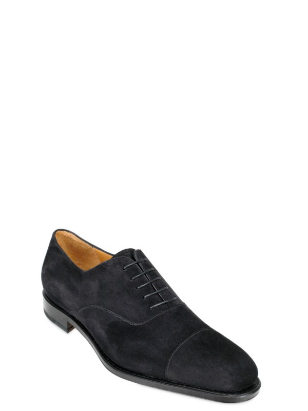 Lyst - Ferragamo Suede Oxford Sguardo Lace-up Shoes in Black for Men