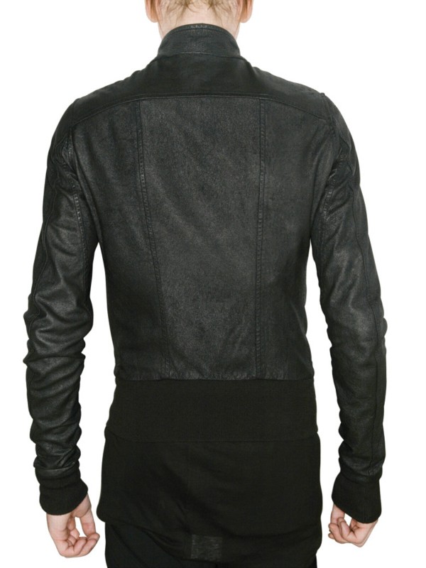 Rick Owens Vegetable Treated Light Lambskin Jacket In Black For Gallery