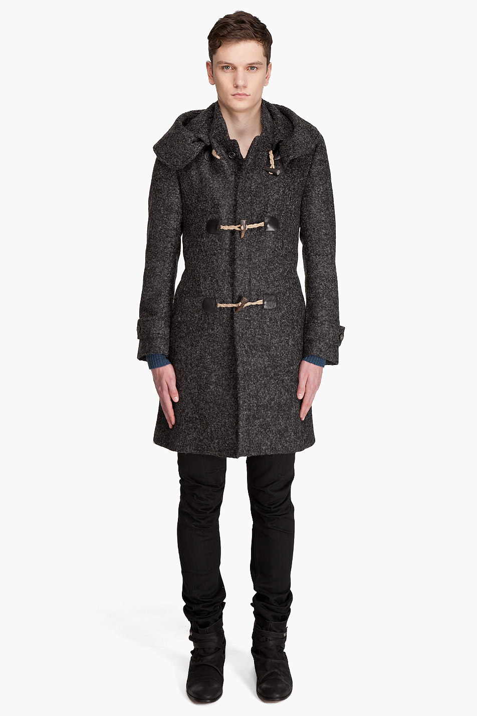 Lyst - Alexander mcqueen Duffle Coat in Gray for Men