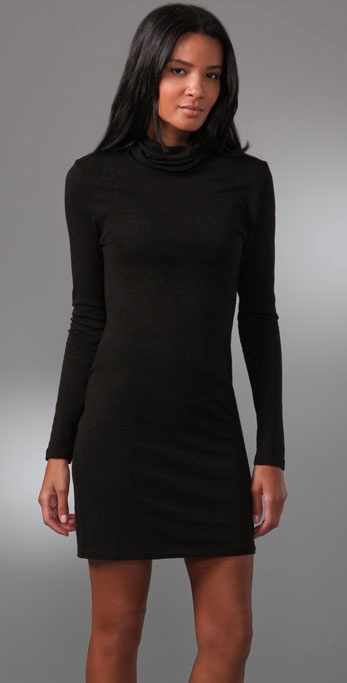 Lyst James Perse Long Sleeve Turtleneck Dress In Black