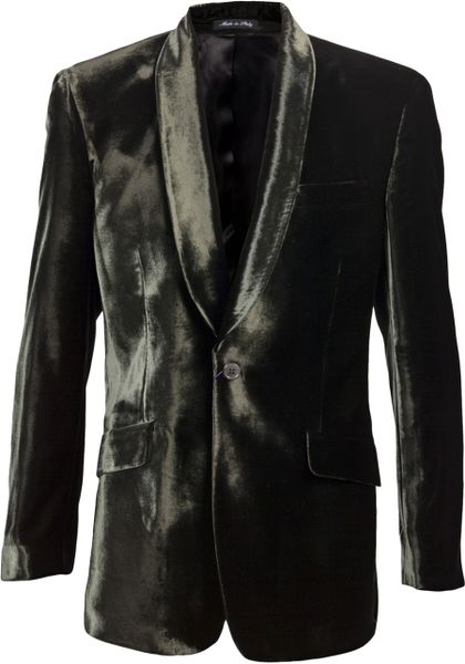 Paul Smith Velvet Tuxedo Jacket in Green for Men | Lyst