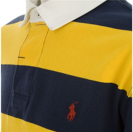 Polo Ralph Lauren Striped Long Sleeve Polo Shirt in Yellow for Men ...