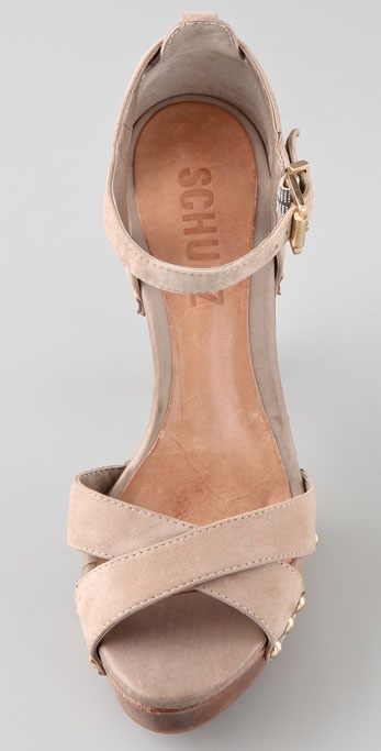 Schutz Clog Platform Sandals in Natural | Lyst