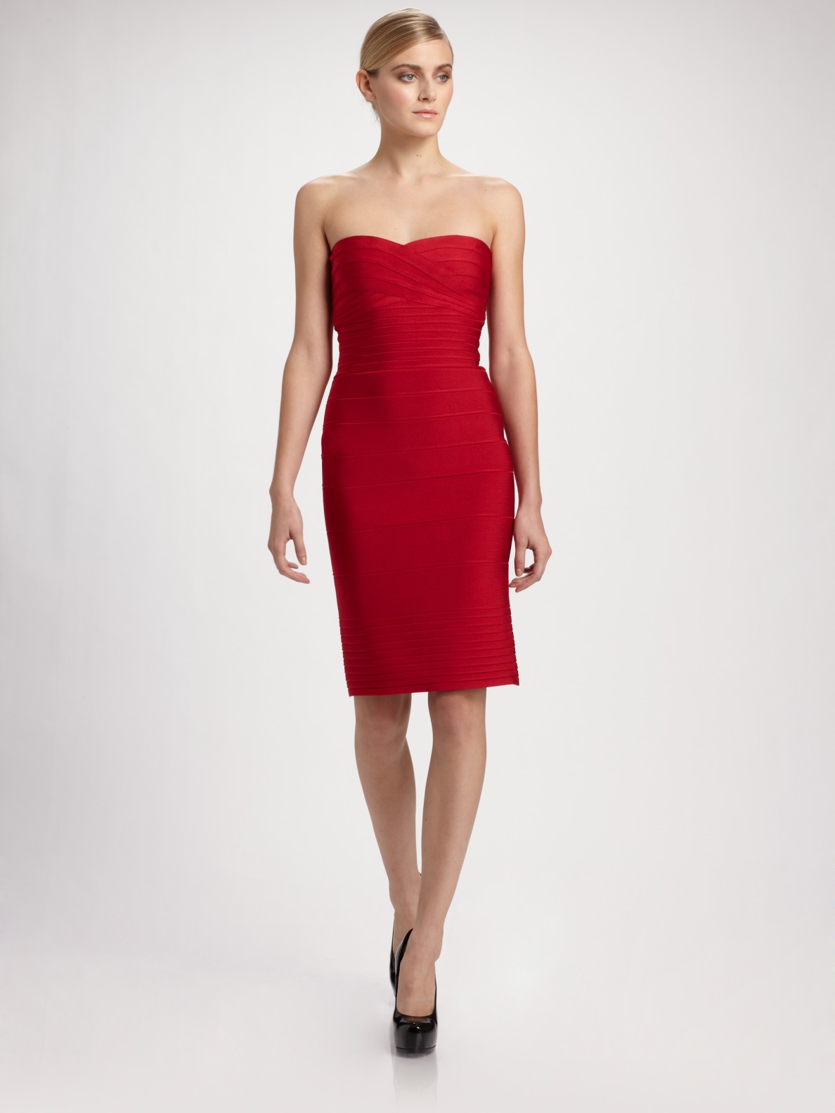 herve leger strapless gown