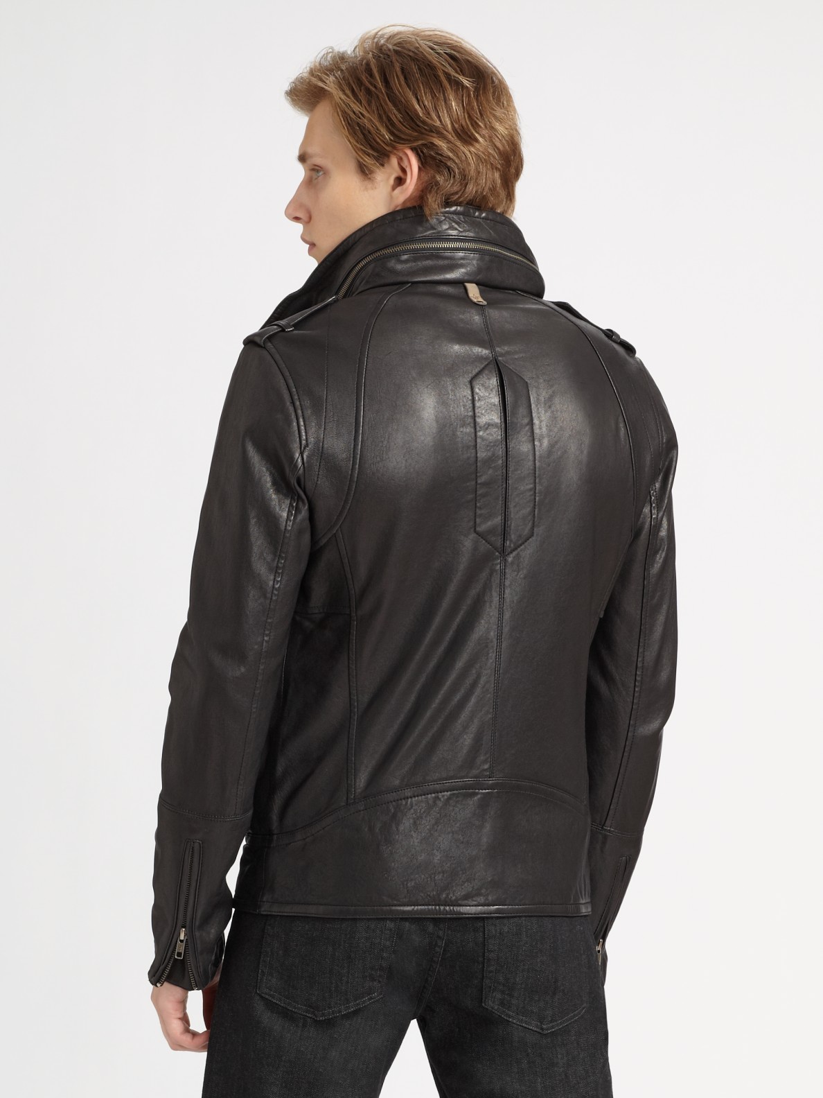 Lyst - Mackage Leather Motorcycle Jacket in Black for Men