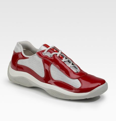 Prada Patent Sneakers in Red for Men (CHERRYRED) | Lyst