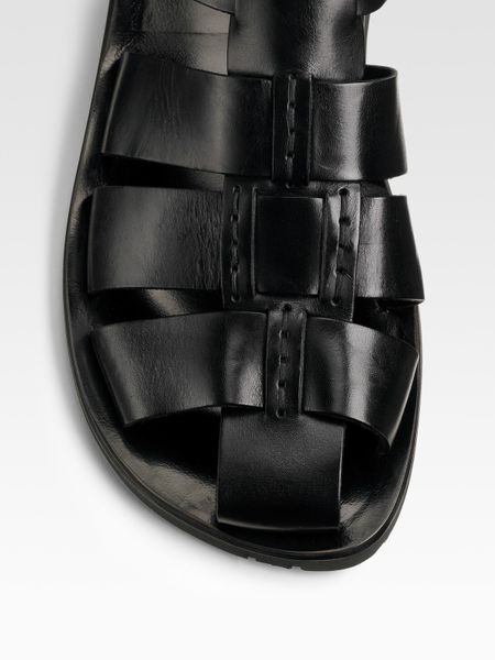 Saks Fifth Avenue Fisherman Sandals in Black for Men | Lyst