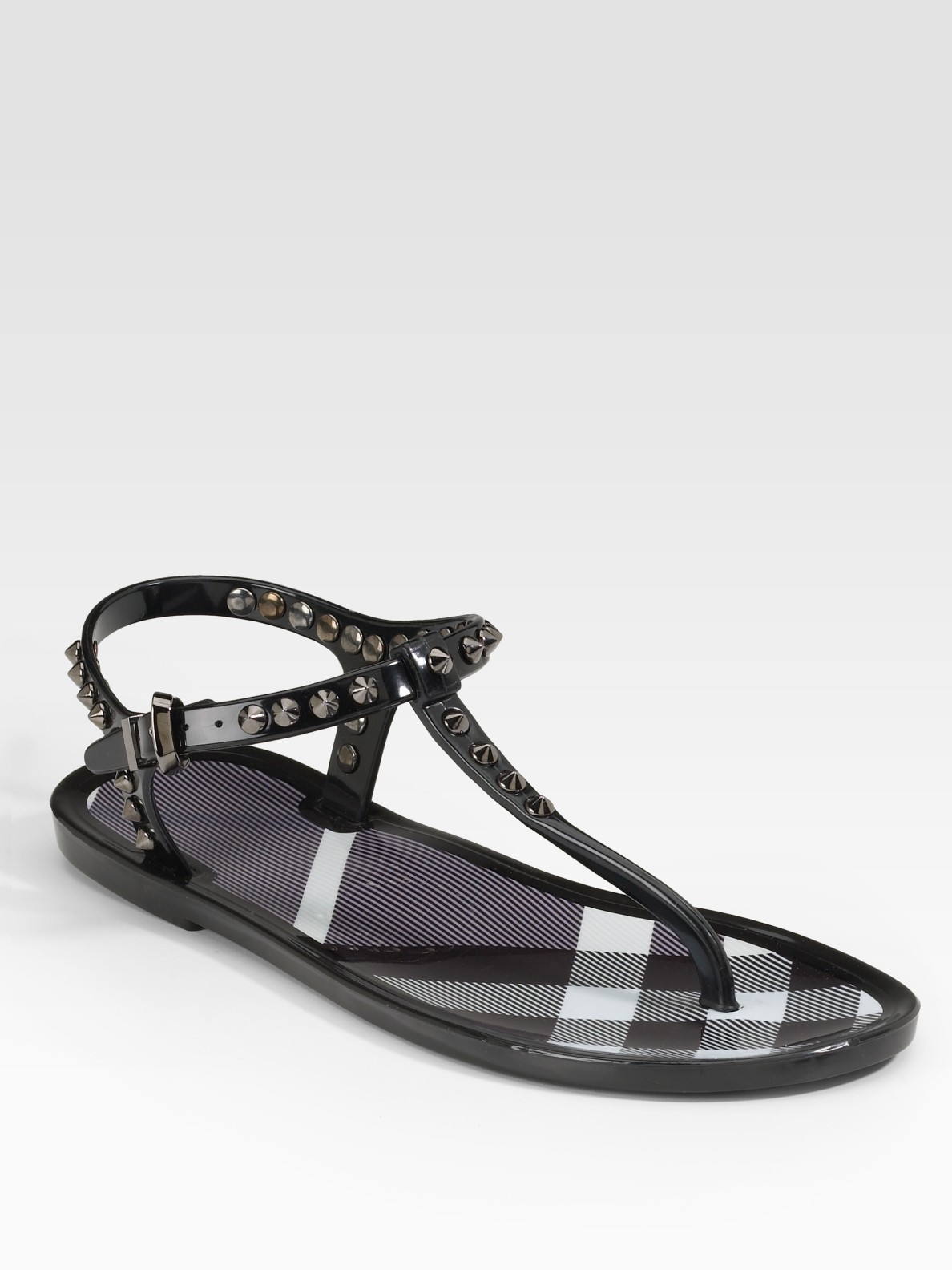 Lyst - Burberry Jelly Thong Sandals in Black