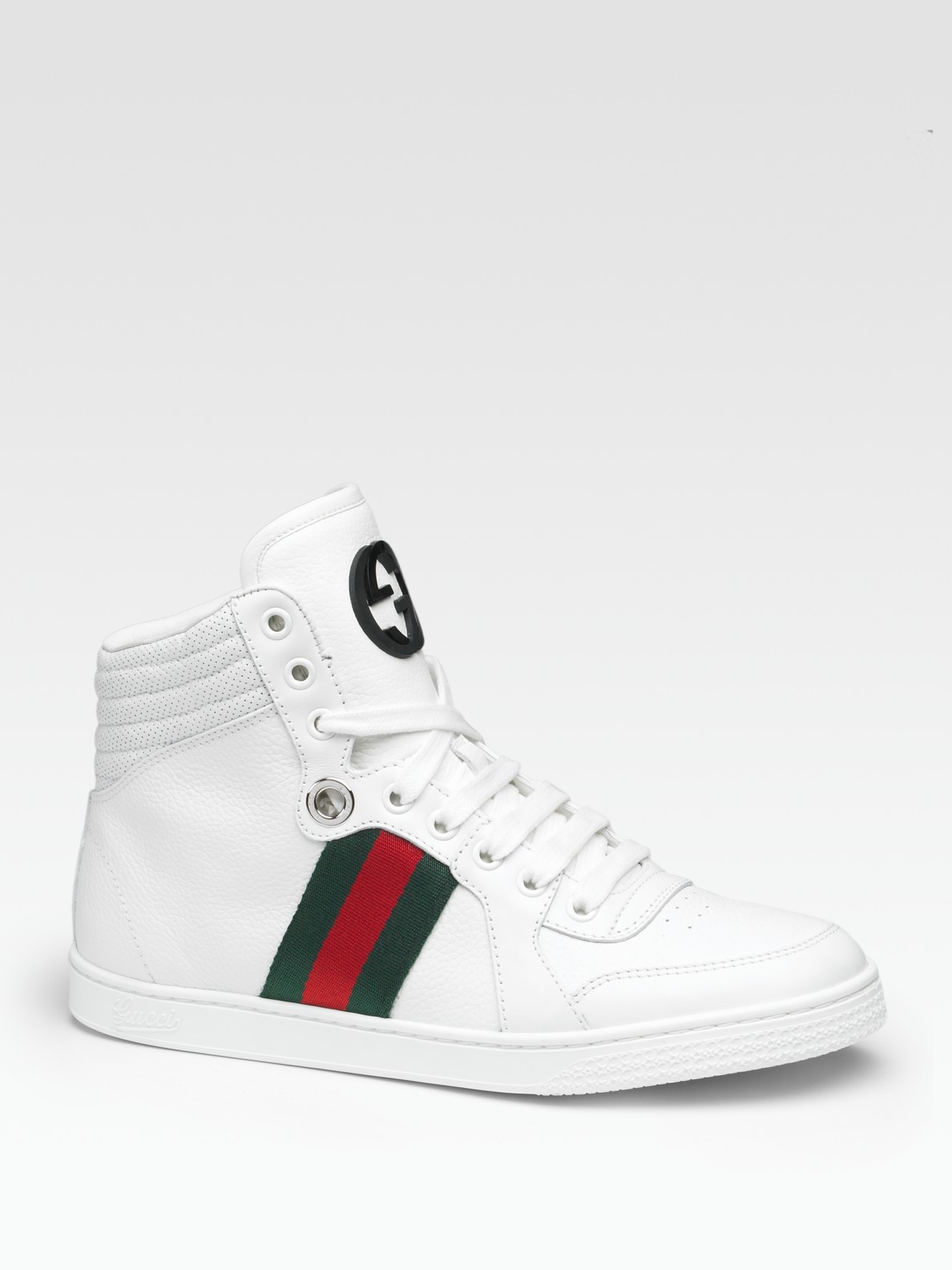 Gucci Coda Leather Lace-up Sneakers in White - Lyst