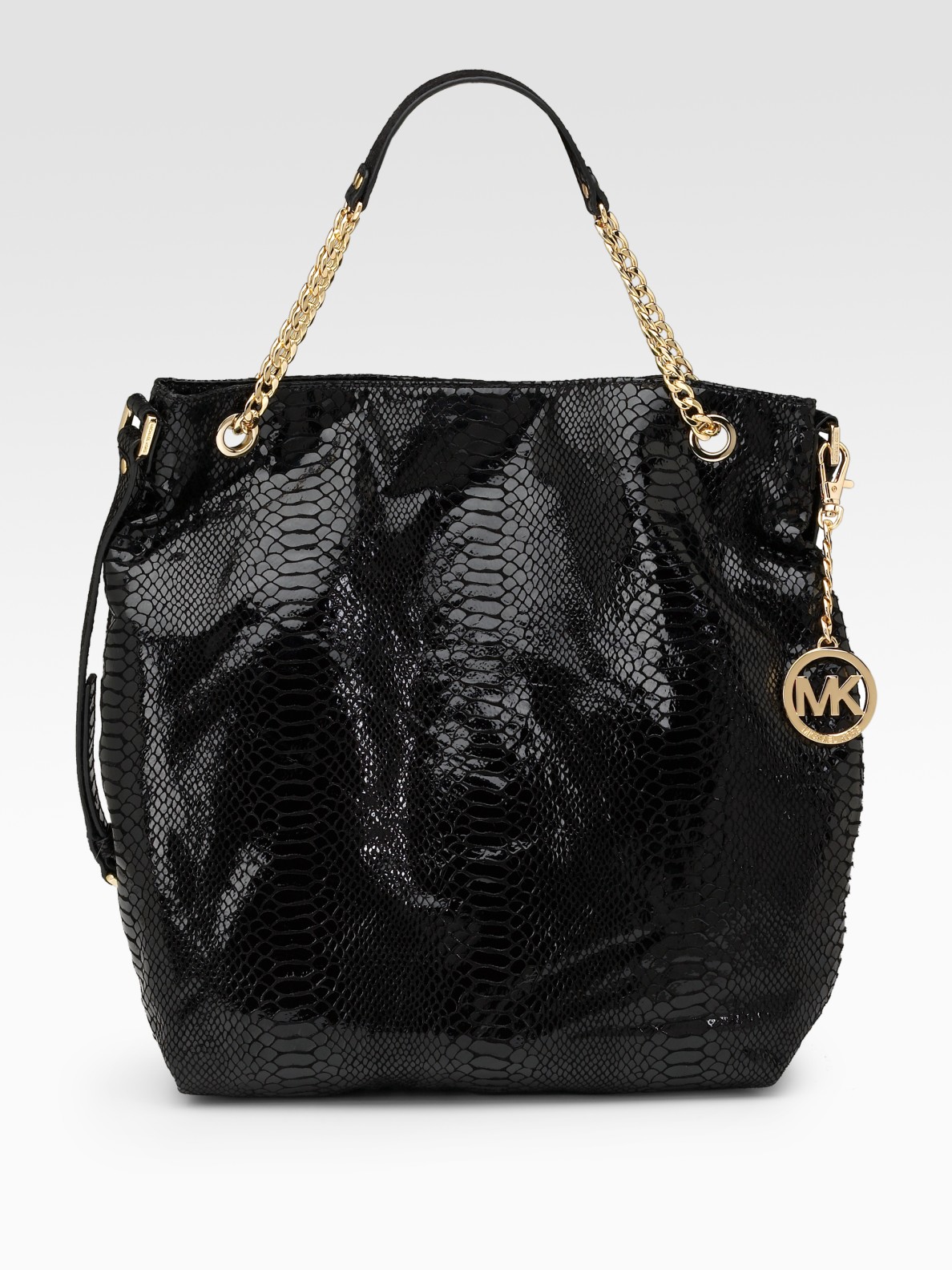 michael kors black patent leather purse