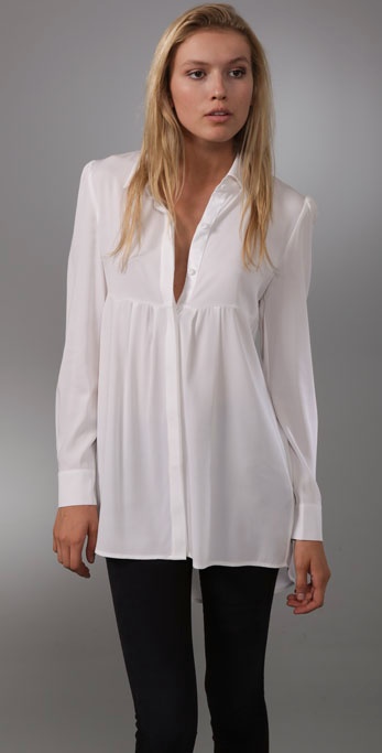 Lyst - Alice + Olivia Button-down Tunic in White