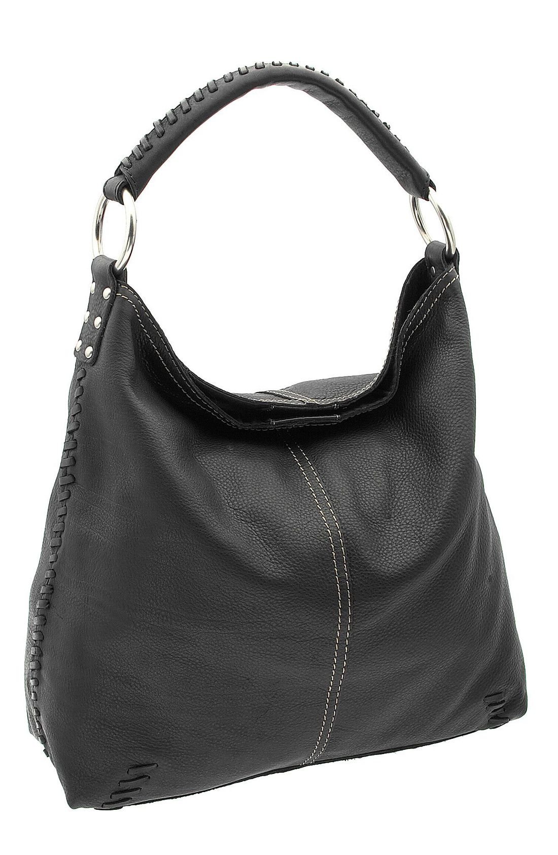 Lucky Brand Leather Slouch Tote in Black | Lyst