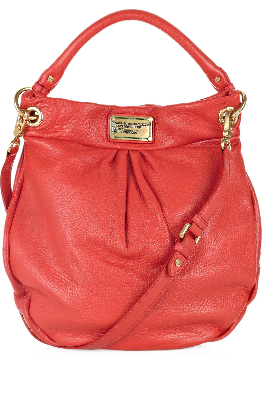 Marc By Marc Jacobs Hillier Hobo Leather Shoulder Bag in Red - Lyst