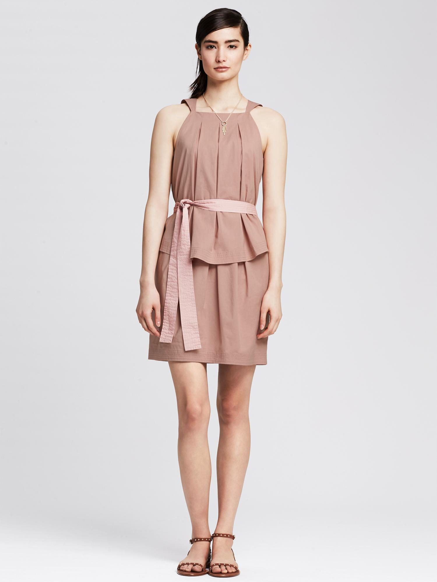 Banana republic Heritage Poplin Ruffle Dress in Pink (Blushing pink) Lyst