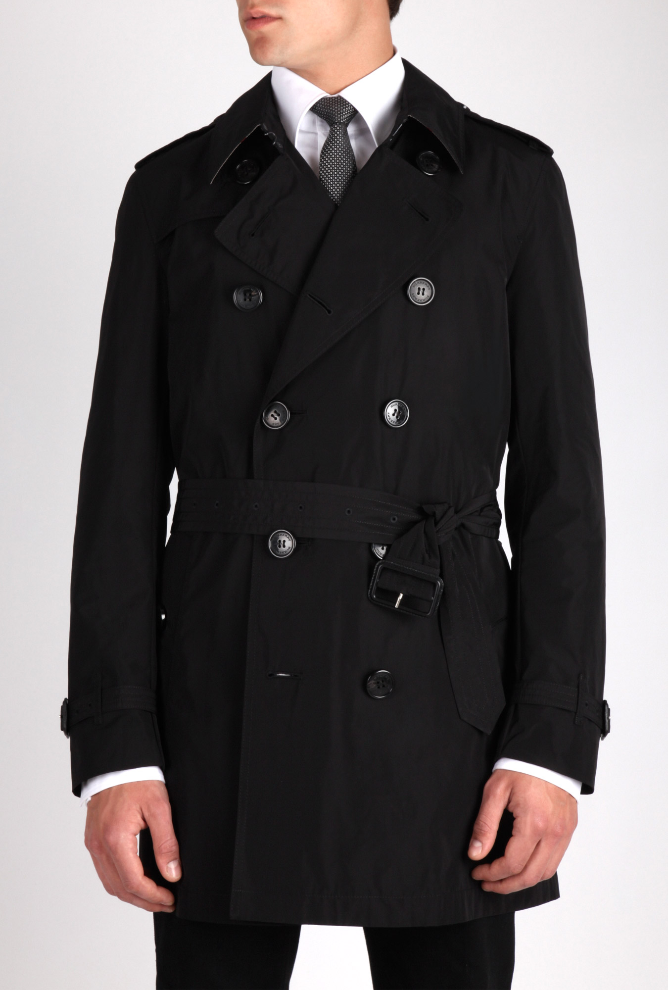 Burberry Black Packable Trench Coat in Black for Men | Lyst