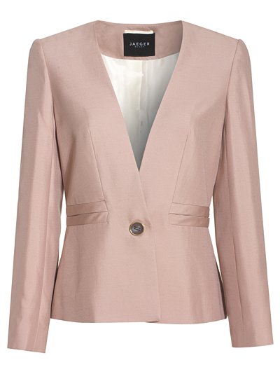 Jaeger Silk Blend Collarless Jacket Modern Rose in Pink (rose) | Lyst