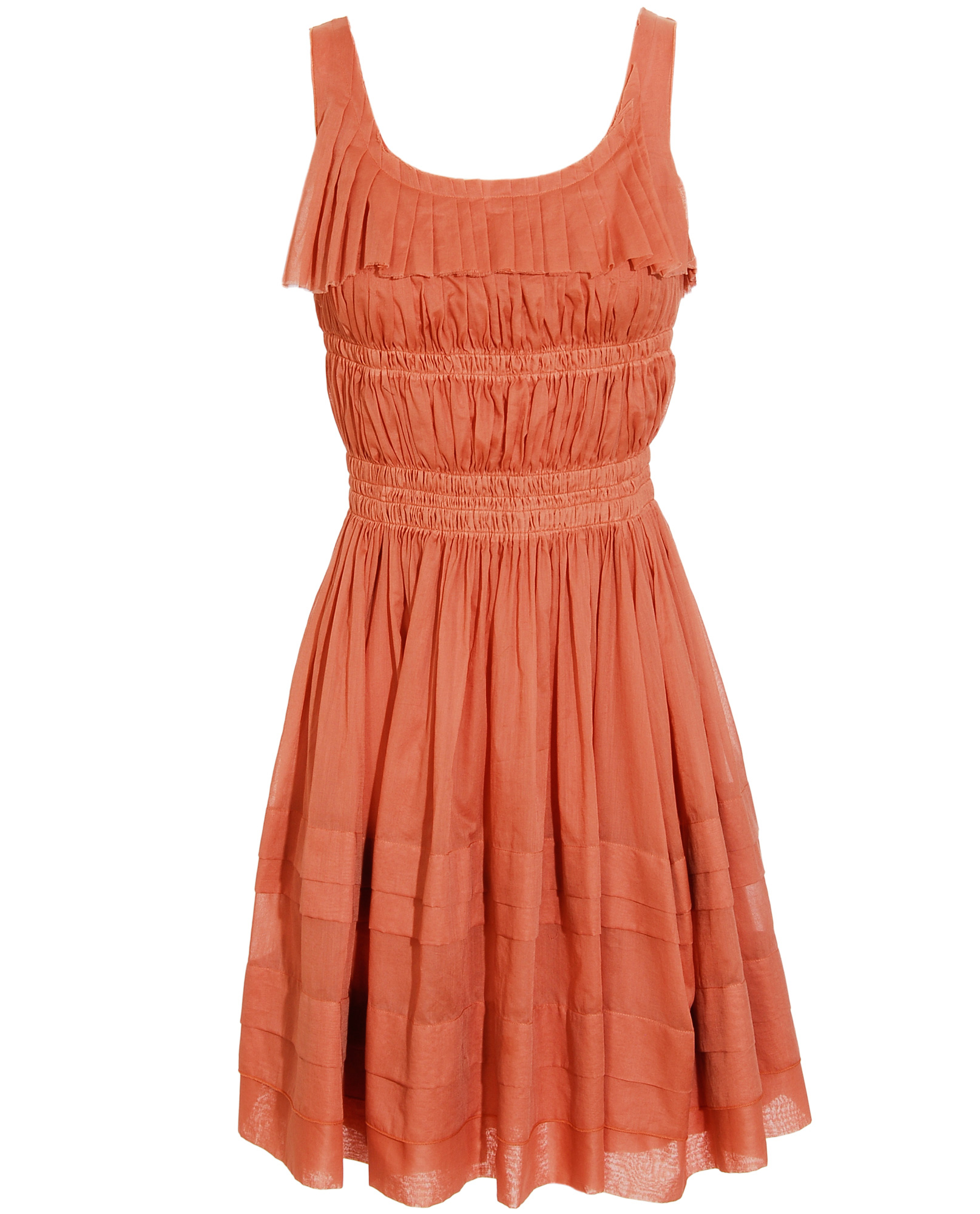 Nina Ricci Flocked Cotton Sun Dress in Pink | Lyst