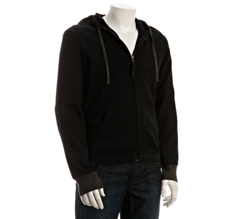 Prada Sport Black Cotton Blend Zip Front Hoodie in Black for Men ...  
