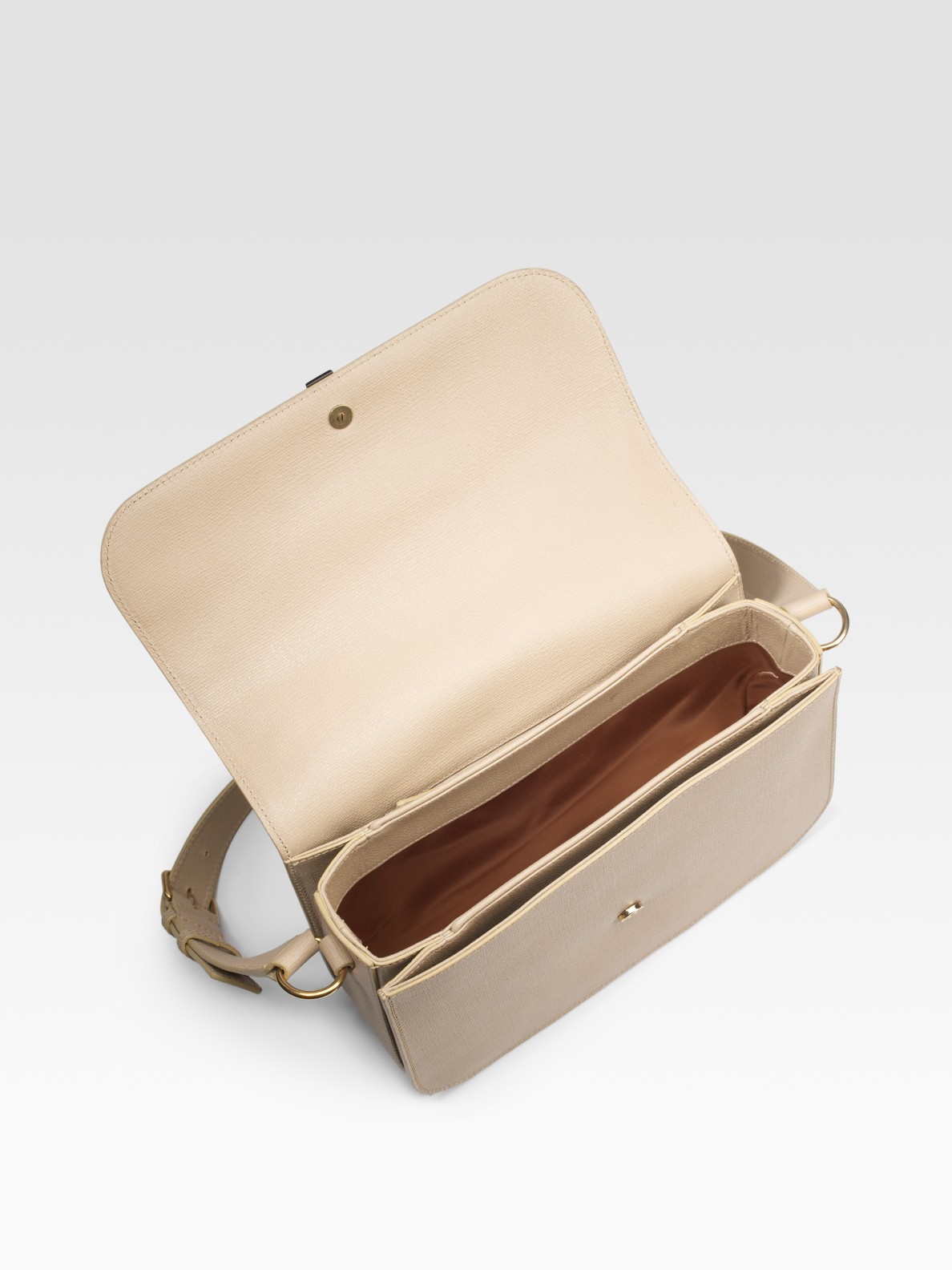 Saint laurent Chyc Canvas Flap Bag in Beige | Lyst  