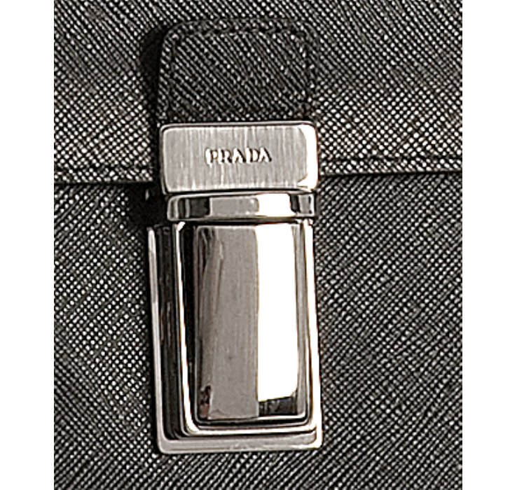 Prada Smoke Faded Saffiano Leather Briefcase in Gray for Men ...  