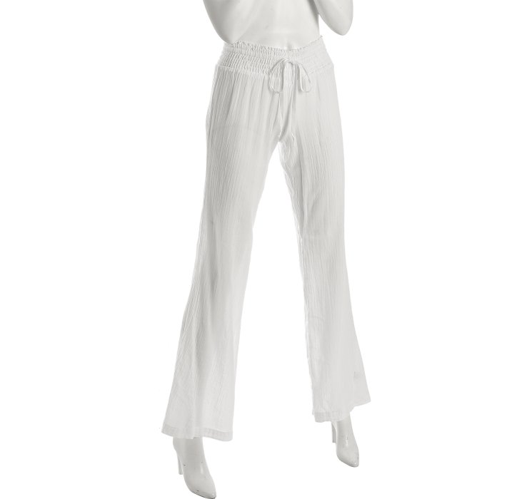 white gauze palazzo pants