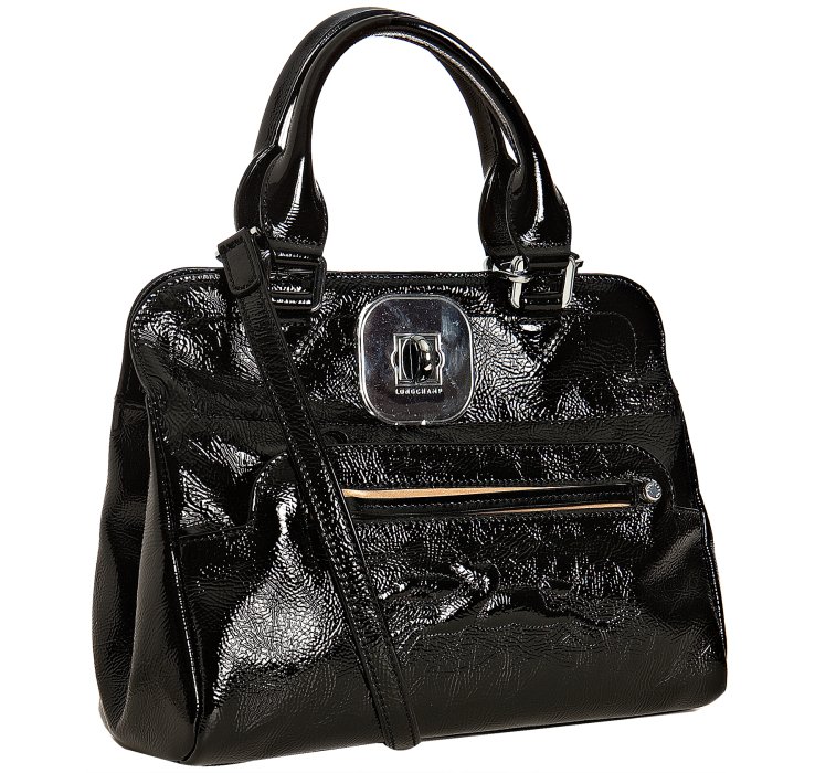 Lyst - Longchamp Gatsby Verni Satchel in Black