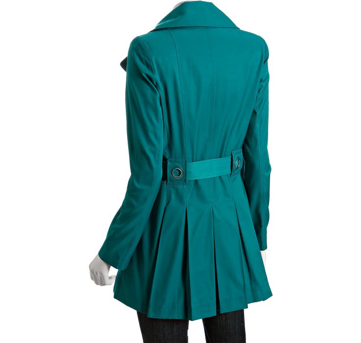 Lyst - Via Spiga Turquoise Double-breasted Scarpa Belted Trench Coat in ...