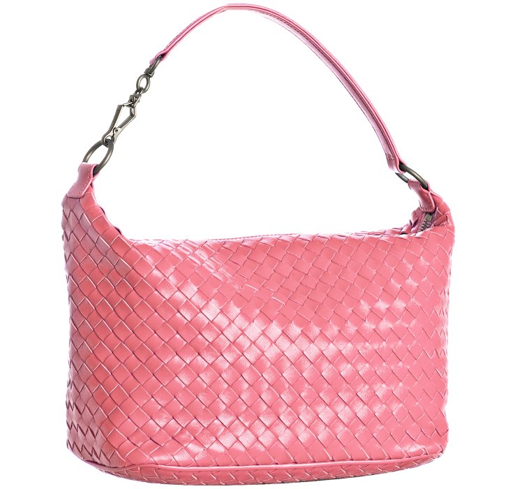 Bottega Veneta Pink Woven Leather Small Shoulder Bag in Pink | Lyst