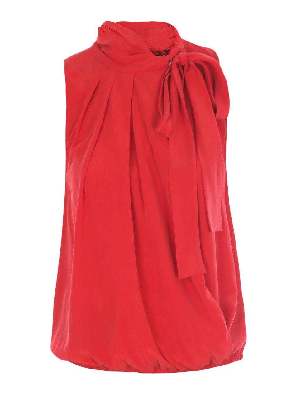 Max Mara Sleeveless High Neck Top in Red | Lyst