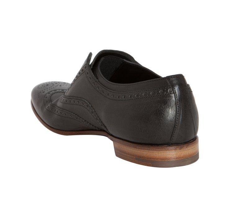 Prada Anthracite Leather Wingtip Slip-on Oxfords in Black for Men ...  