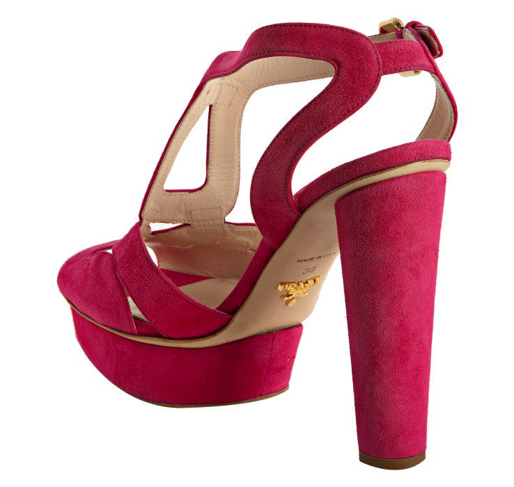 Lyst - Prada Peony Suede Cutout Platform Sandals in Pink