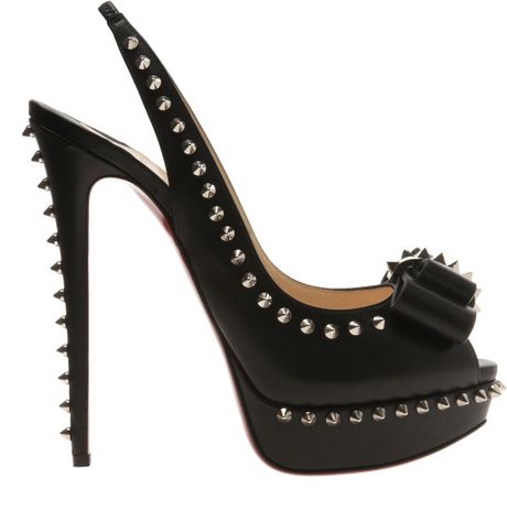 Christian Louboutin Lady Clou Spiked Platform Heels in Black | Lyst